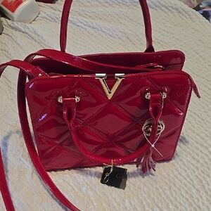Elegant Red Patent Leather Handbag